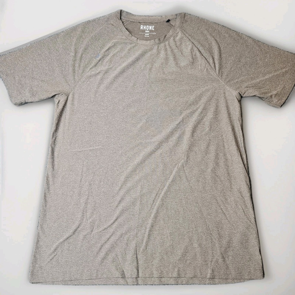Rhone Mens Reign Performance Tshirt Size Medium Taupe Soft Stretch